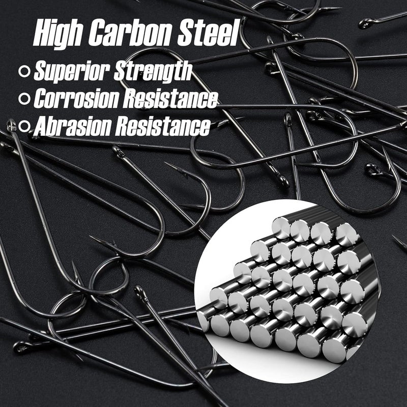 Dr.Fish 100 Pack Aberdeen Fishing Hooks Freshwater, Straight Shank Light Wire Worm Hooks for Bass/Crappie/Bream/Bluegill/Panfish - Image 4